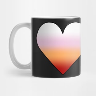 Cute Pink Orange Gradient Heart Sticker Mug